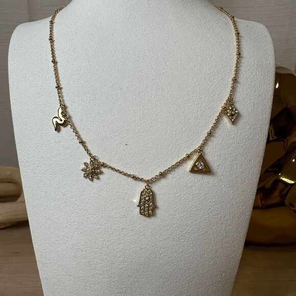 STELLA AND DOT X Rebecca Minkoff Hamsa‎ Charm Necklace - Picture 2 of 6